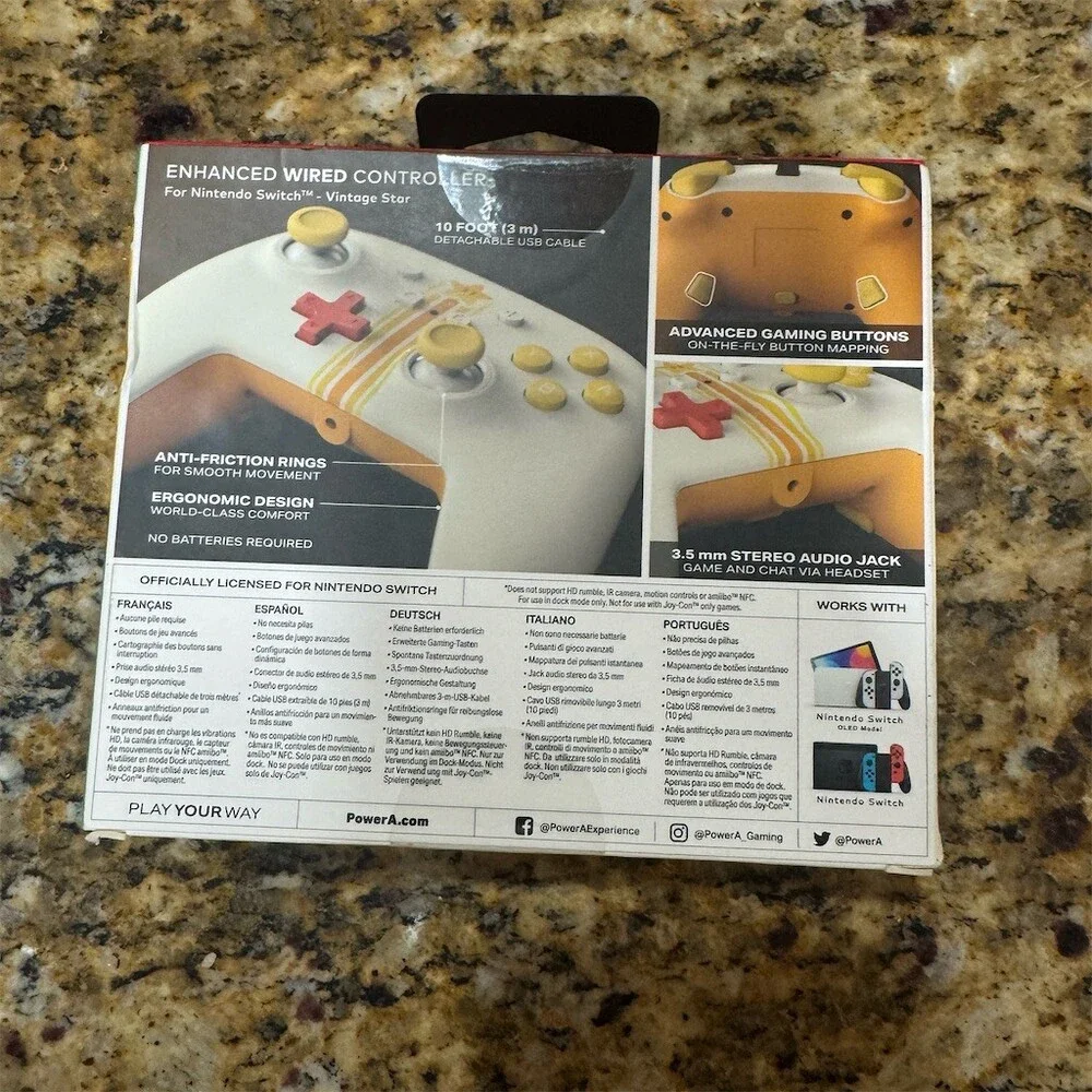 PowerA Enhanced Wired Controller Nintendo Switch Super Mario Vintage Star